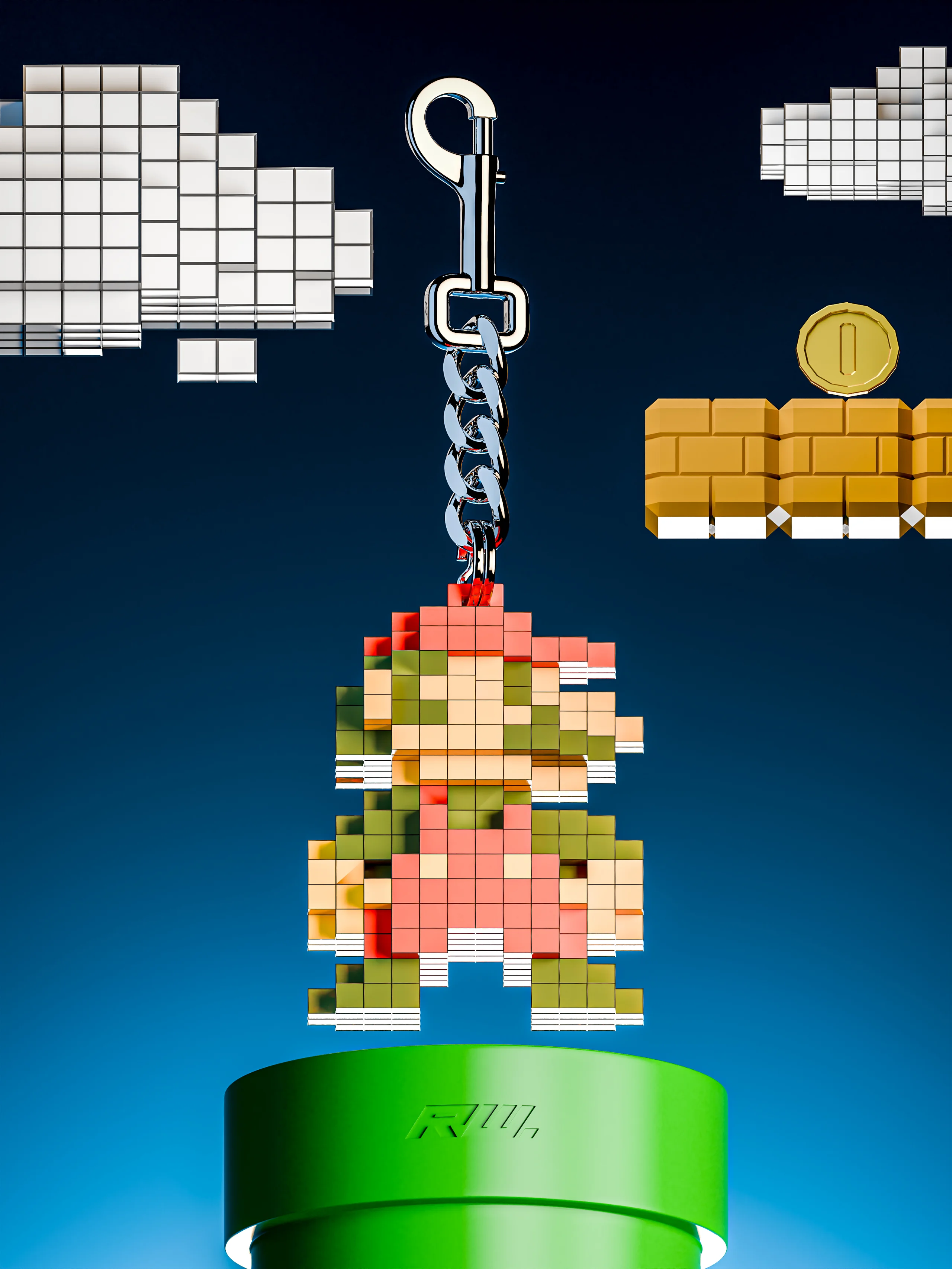 "NOT GLITCHED SUPER MARIO" Keychain – 1 of 5
