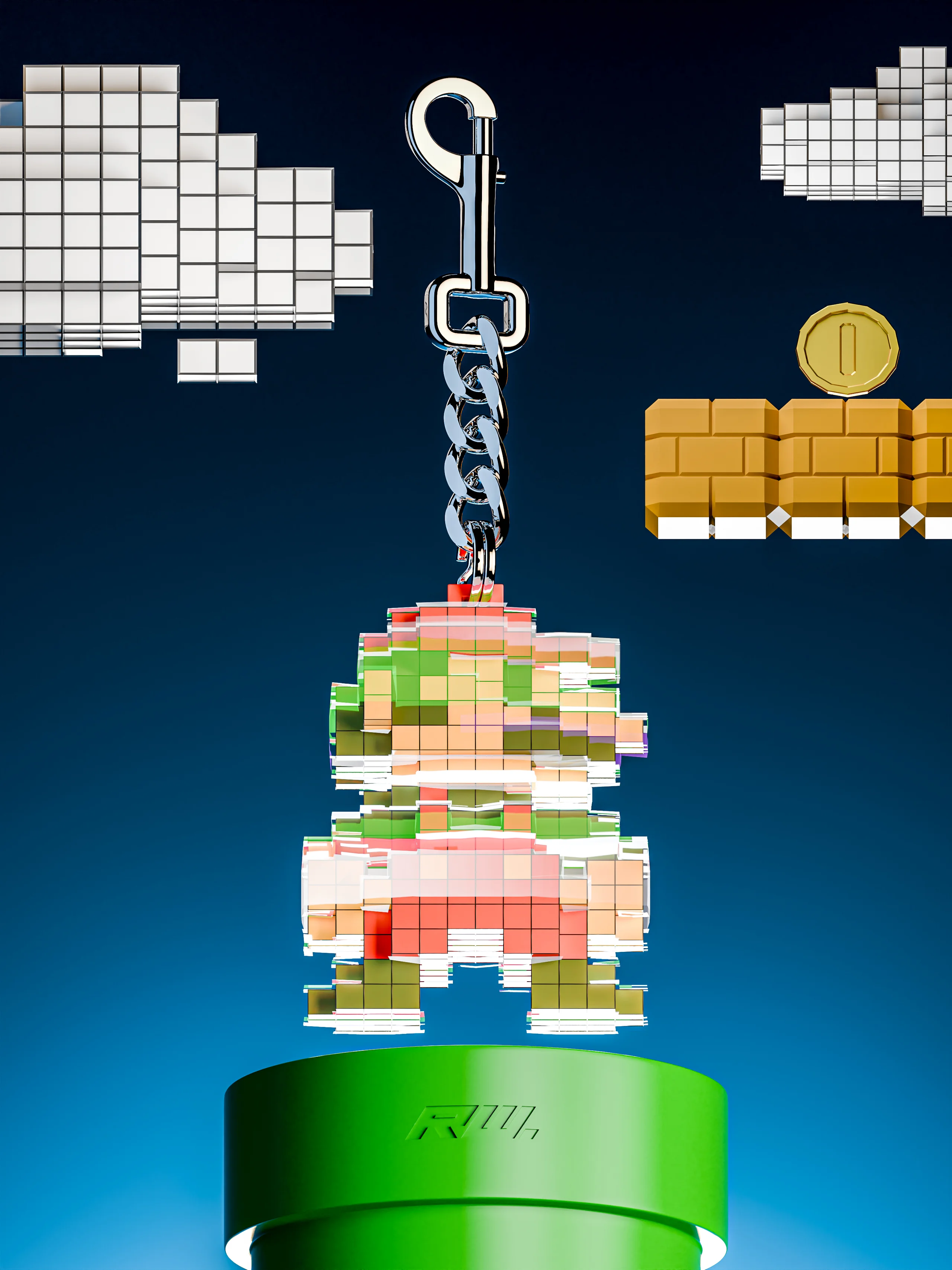 "NOT GLITCHED SUPER MARIO" Keychain – 2 of 5