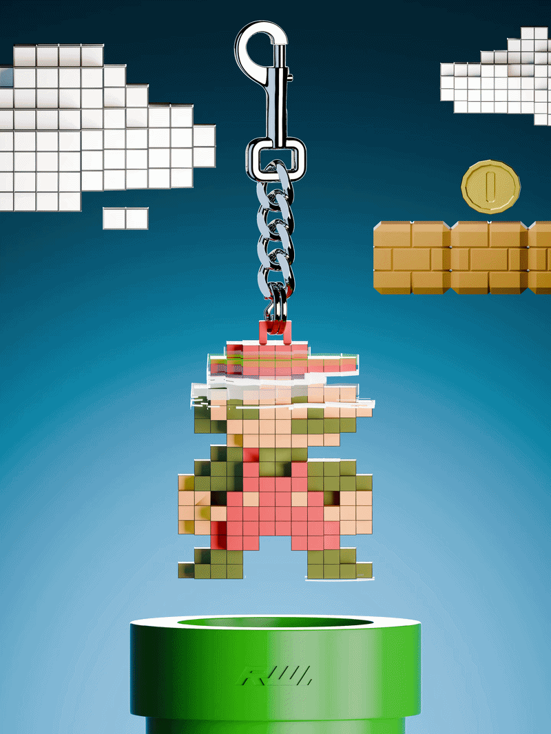 "NOT GLITCHED SUPER MARIO" Keychain – 3 of 5